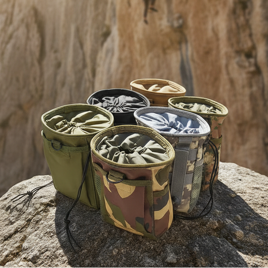 Chalk Bags on Rock Wall